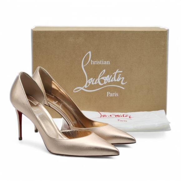 Christian Louboutin Shoes - Christian Louboutin Iriza Pumps 85 - Calf Leather - Gold - 37.5 7 US $845